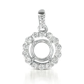14 KT Rounds Shape Diamond Pendant For 3/4ct Round Stone